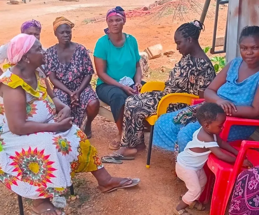 Women farmers in a peer cluster meeting in Deikrom